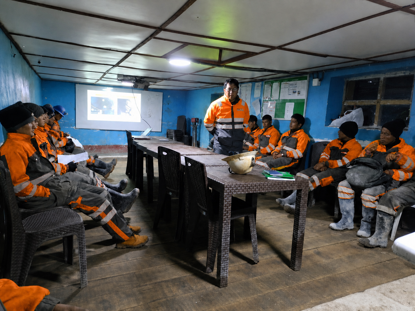 Capacitacion y coordinacion de personal minero